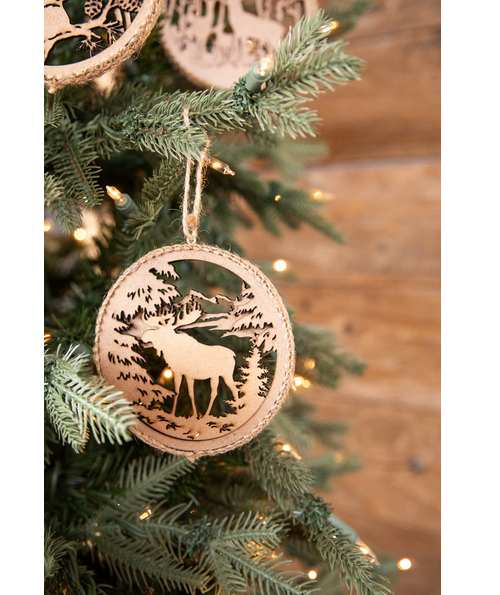 Decorator's Warehouse 4.25” Paper Woodland Friend Disk Ornament