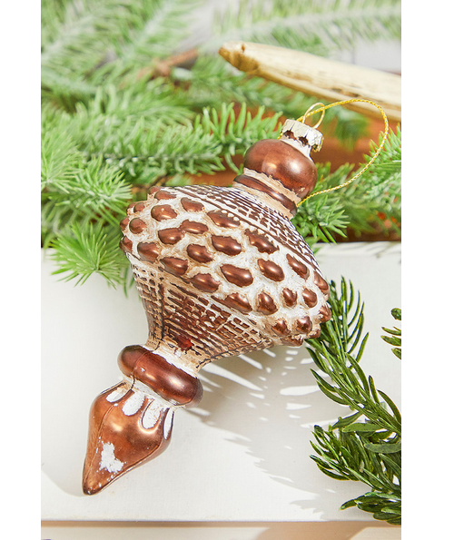Decorator's Warehouse 6" Pinecone Finial Glass Ornament