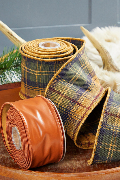 Decorator's Warehouse 4" x 5 Yard Cotton Highlands Luxe Plaid Ribbon