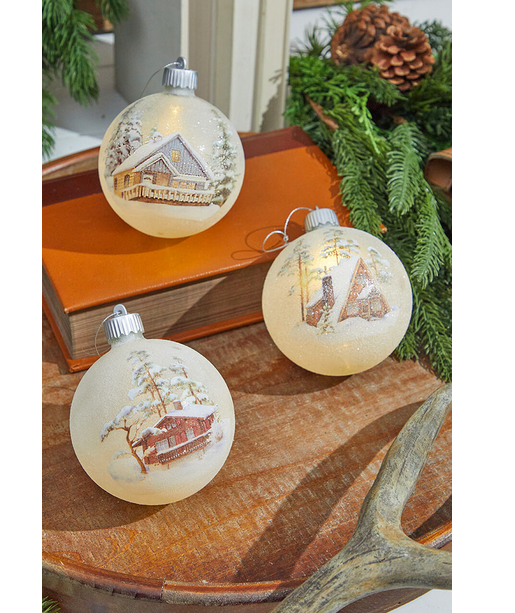 Decorator's Warehouse 4” LED Glass Cabin Ornament