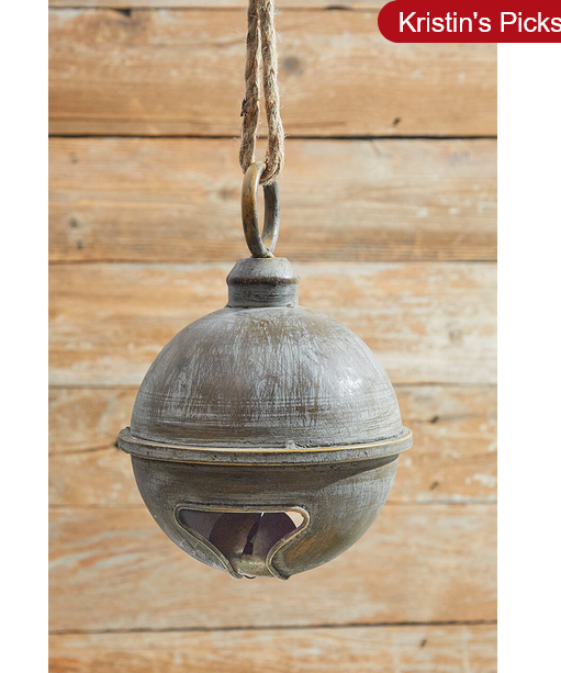 Decorator's Warehouse 7" x 9” Antique Finish Metal Jingle Bell Ornament