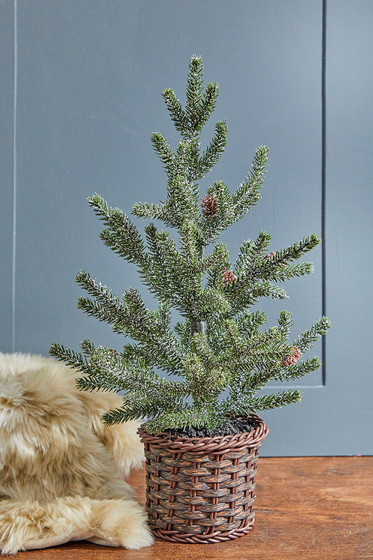 Decorator's Warehouse 16" Frosted Pine Tree in Basket
