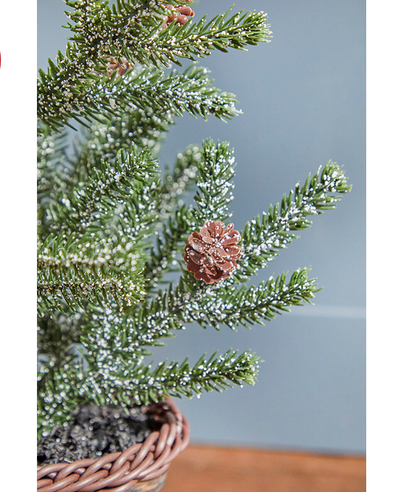 Decorator's Warehouse 16" Frosted Pine Tree in Basket