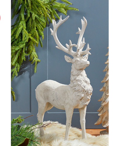 Decorator's Warehouse 20.5" Resin Standing Whitewash Reindeer