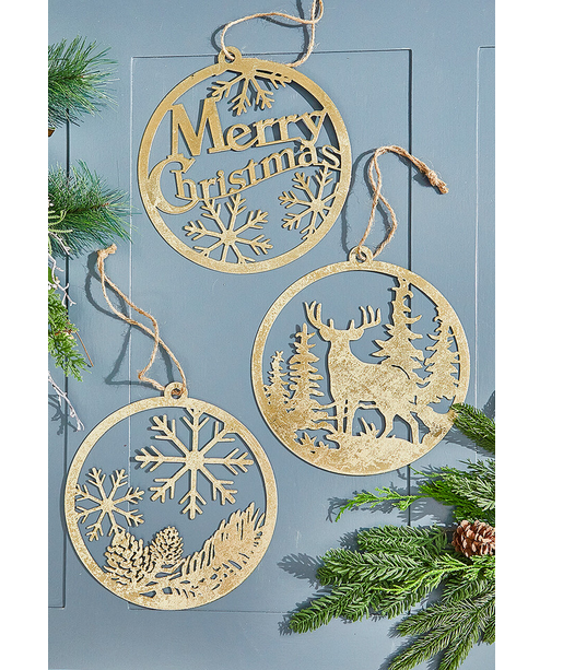 Decorator's Warehouse 10” Gold Metal Christmas Ornament