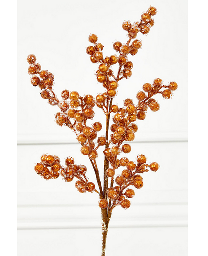 Decorator's Warehouse 27" Beaded Iced Berry Spray - Brown