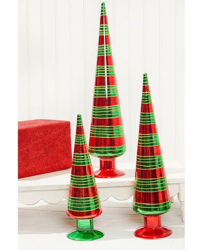 Decorator's Warehouse 18" Glass with Glitter Stripe Tree