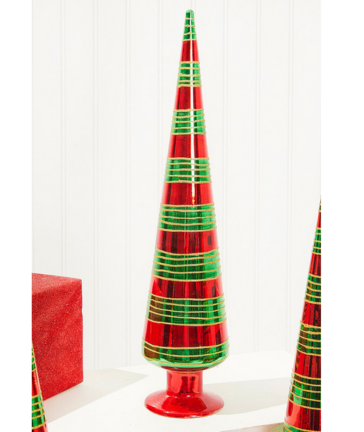 Decorator's Warehouse 18" Glass with Glitter Stripe Tree