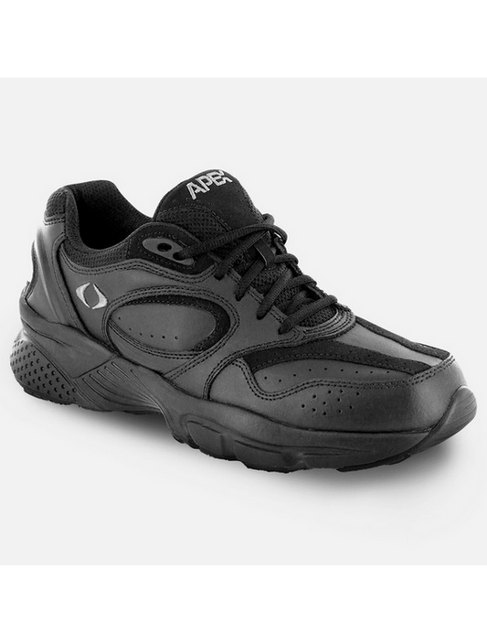 Apexfoot Men's Strap Walking Shoe - X Last - 3-Strap - Black