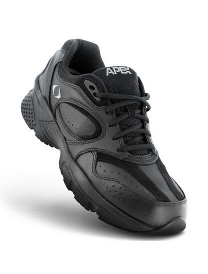 Apexfoot Men's Strap Walking Shoe - X Last - 3-Strap - Black