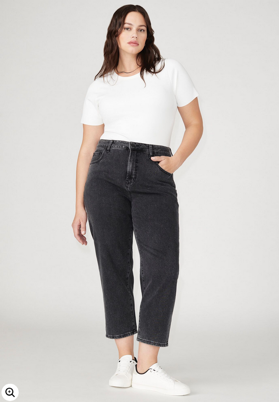 ELOQUII Women's The Naomi Comfort Stretch Straight Jean Crop