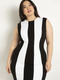 ELOQUII Women's Striped Knit Maxi Dress