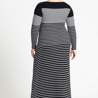 ELOQUII Women's Striped Sweater Dress