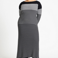 ELOQUII Women's Striped Sweater Dress