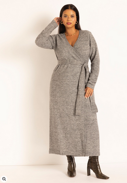 ELOQUII Women's Sweater Wrap Dress