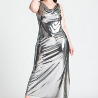 ELOQUII Women's Metallic Cowl Dress