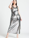 ELOQUII Women's Metallic Cowl Dress