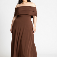 ELOQUII Women's Off The Shoulder Maxi Dress