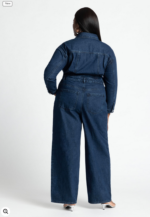 ELOQUII Women's Denim Jumpsuit