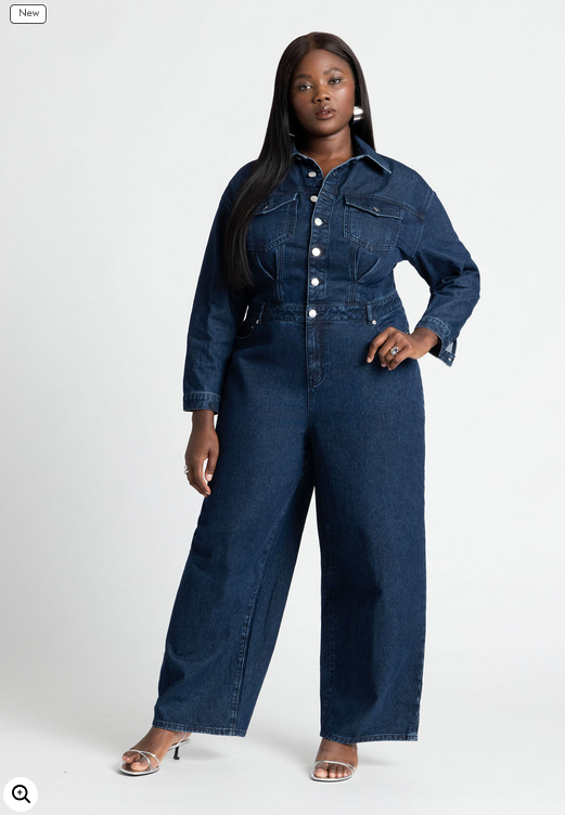 ELOQUII Women's Denim Jumpsuit