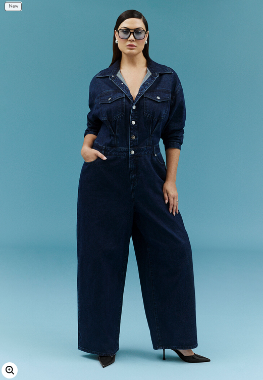 ELOQUII Women's Denim Jumpsuit