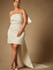 ELOQUII Women's Bridal by ELOQUII Strapless Mini Dress With Draped Train