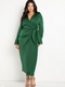 ELOQUII Women's Satin Maxi Wrap Dress