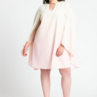 ELOQUII Women's Ombre Mini Cape Dress