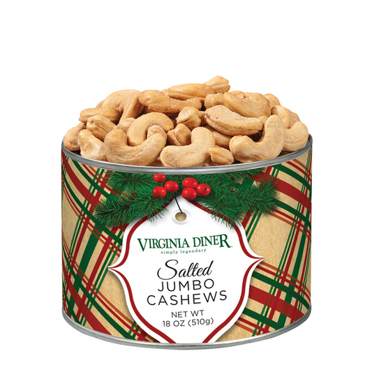 Virginia Diner Holiday Plaid Salted Jumbo Cashews