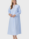 Lanz of Salzburg Women's Blue Nordic Tyrolean Flannel Gown