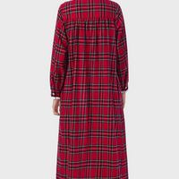 Lanz of Salzburg Women's Red Tartan Peter Pan Flannel Gown