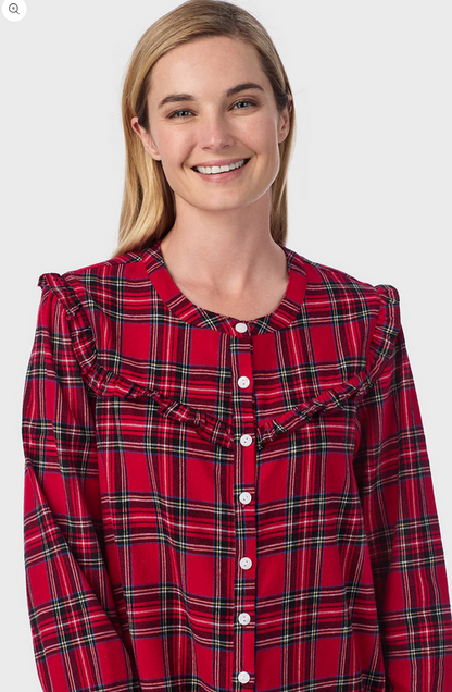 Lanz of Salzburg Women's Red Tartan Womens Nightshirt