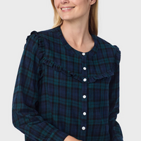 Lanz of Salzburg Women's Black Watch Plaid Women's Nightshirt