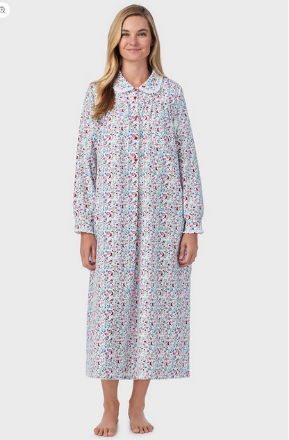 Lanz of Salzburg Women's Cardinal & Heart Peter Pan Flannel Gown