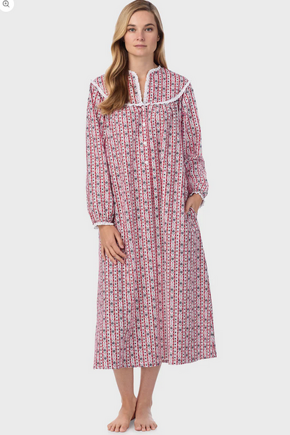 Lanz of Salzburg Women's Red Tyrolean Flannel Gown
