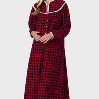 Lanz of Salzburg Women's Buffalo Check Flannel Gown