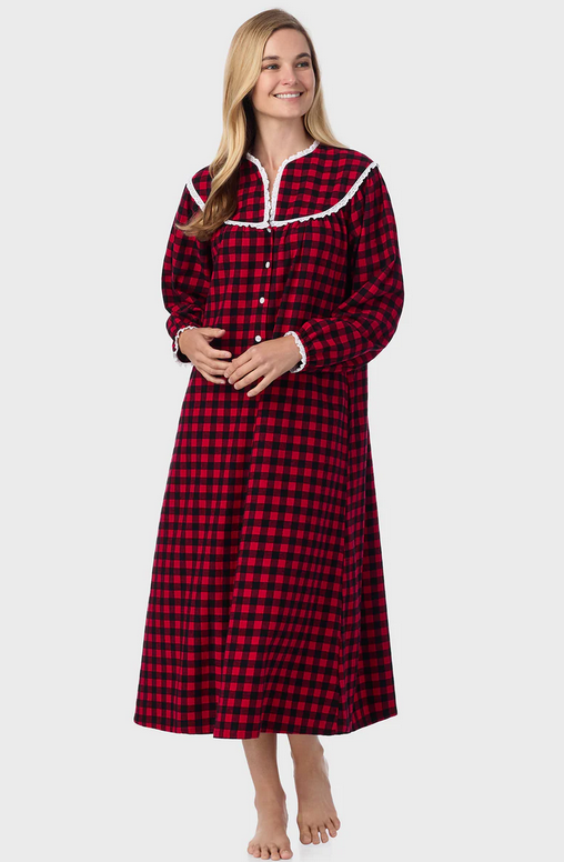 Lanz of Salzburg Women's Buffalo Check Flannel Gown