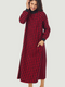 Lanz of Salzburg Women's Buffalo Check Pop Over Flannel Gown