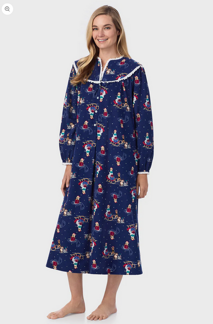 Lanz of Salzburg Women's Sleigh Puppies Flannel Gown