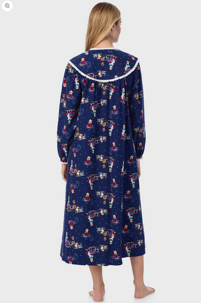 Lanz of Salzburg Women's Sleigh Puppies Flannel Gown