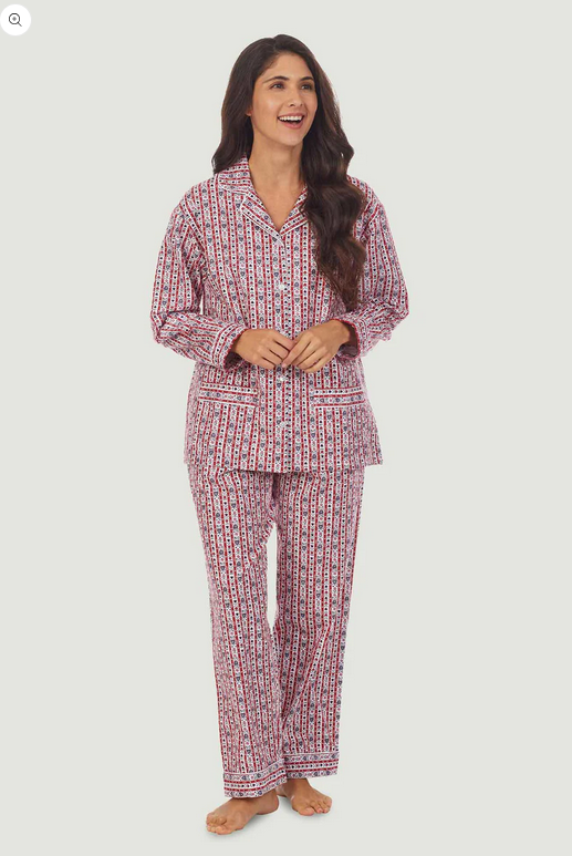 Lanz of Salzburg Women's Red Tyrolean Women's Flannel Pajama