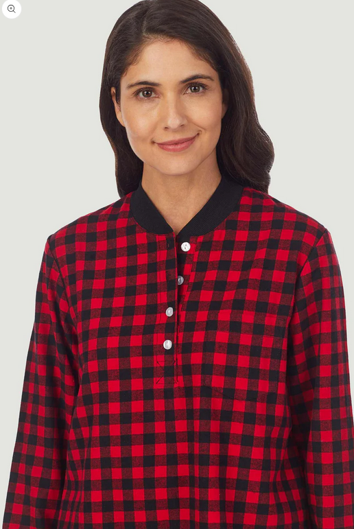 Lanz of Salzburg Women's Buffalo Check Ski Pajama