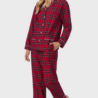 Lanz of Salzburg Women's Red Tartan Women's Flannel Pajama