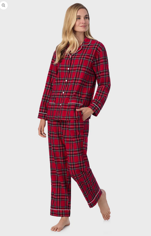 Lanz of Salzburg Women's Red Tartan Women's Flannel Pajama