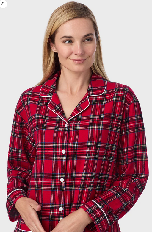 Lanz of Salzburg Women's Red Tartan Women's Flannel Pajama