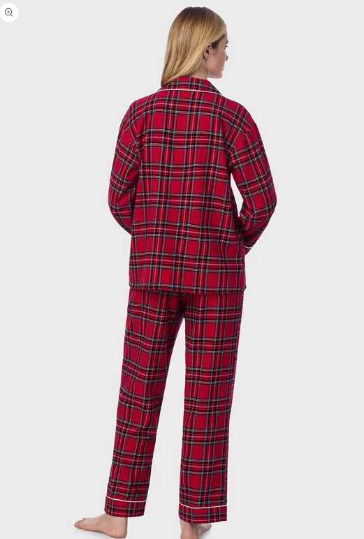 Lanz of Salzburg Women's Red Tartan Women's Flannel Pajama