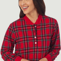 Lanz of Salzburg Women's Red Tartan Ski Pajama