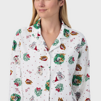 Lanz of Salzburg Women's Holiday Puppies Classic Notch Pajama