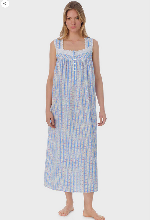 Lanz of Salzburg Women's Tyrolean Heart Cotton Long Nightgown