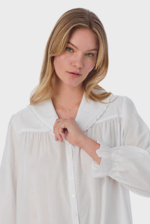 Lanz of Salzburg Women's White Cotton Dream Short Robe/Dress